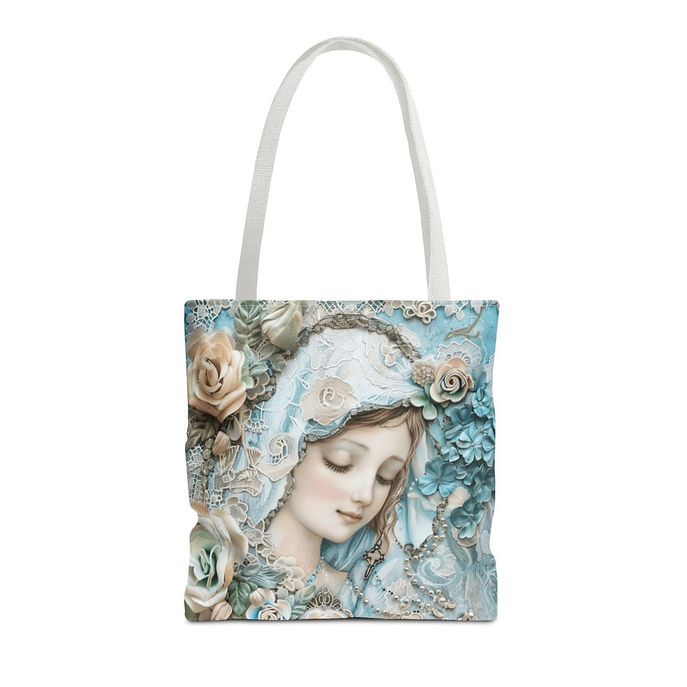 Thumbnail: Shabby Virgin Mary Tote Bag Mother Mary Pastel Vintage Religious Catholic Gift