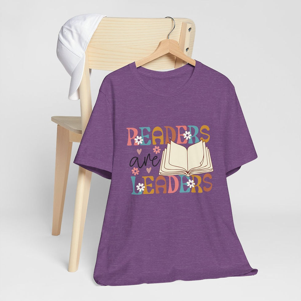 Thumbnail: Reading Theme T-Shirt Readers are Leaders Expressive Apparel Thoughtful Gifts