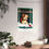 Thumbnail: Vintage Christmas Art Print Retro Puppy Dog & Bird Holiday Wall Decor 