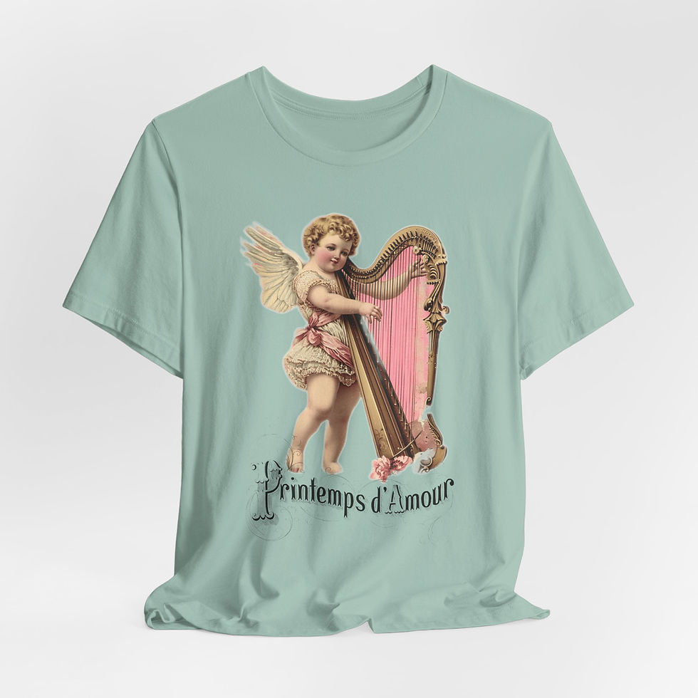 Thumbnail: Shabby French Cherub T-Shirt Vintage Cupid Spring of Love Artistic Romantic Gift