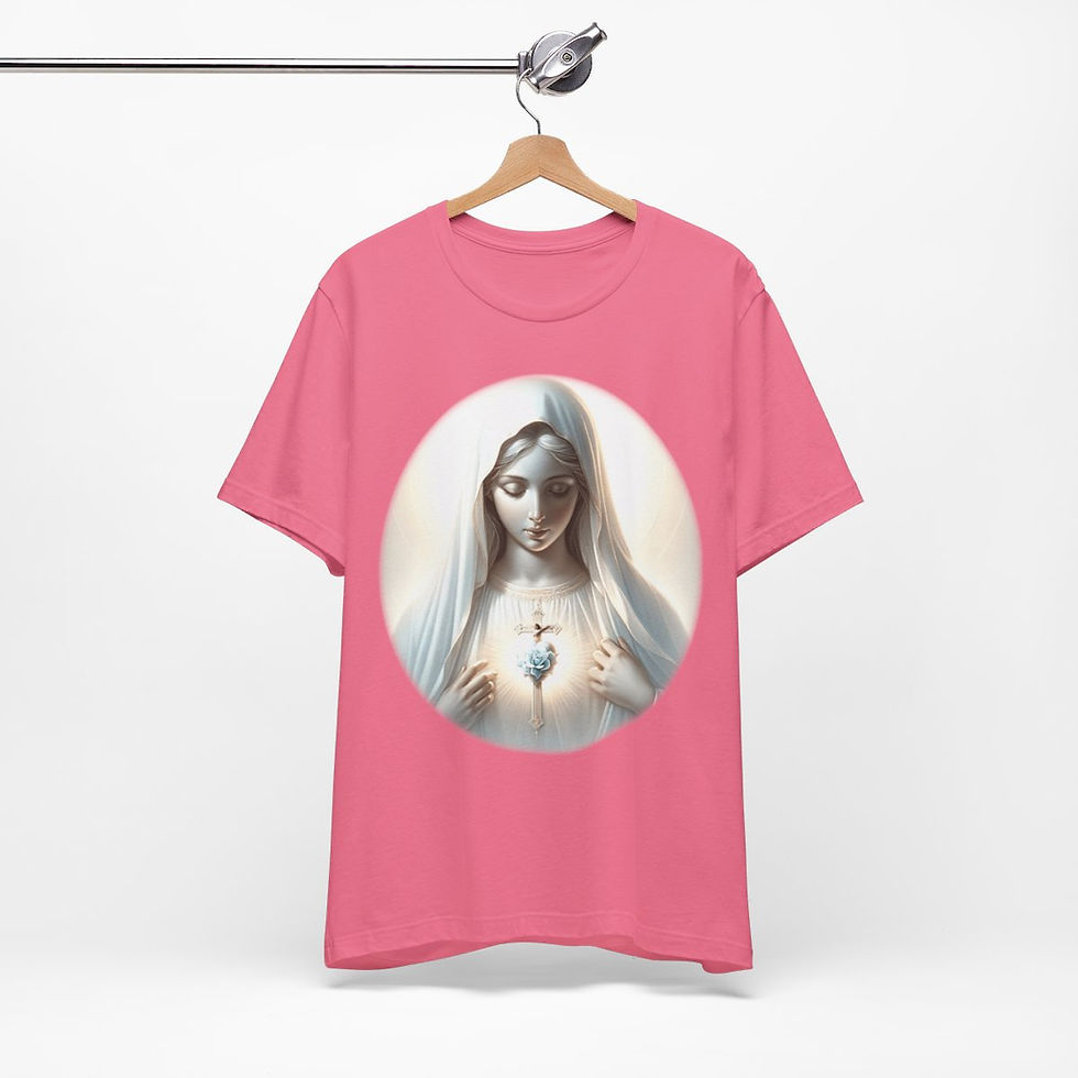 Thumbnail: Virgin Mary T-Shirt Immaculate Heart Ave Maria Art Tee Catholic Faith Gift