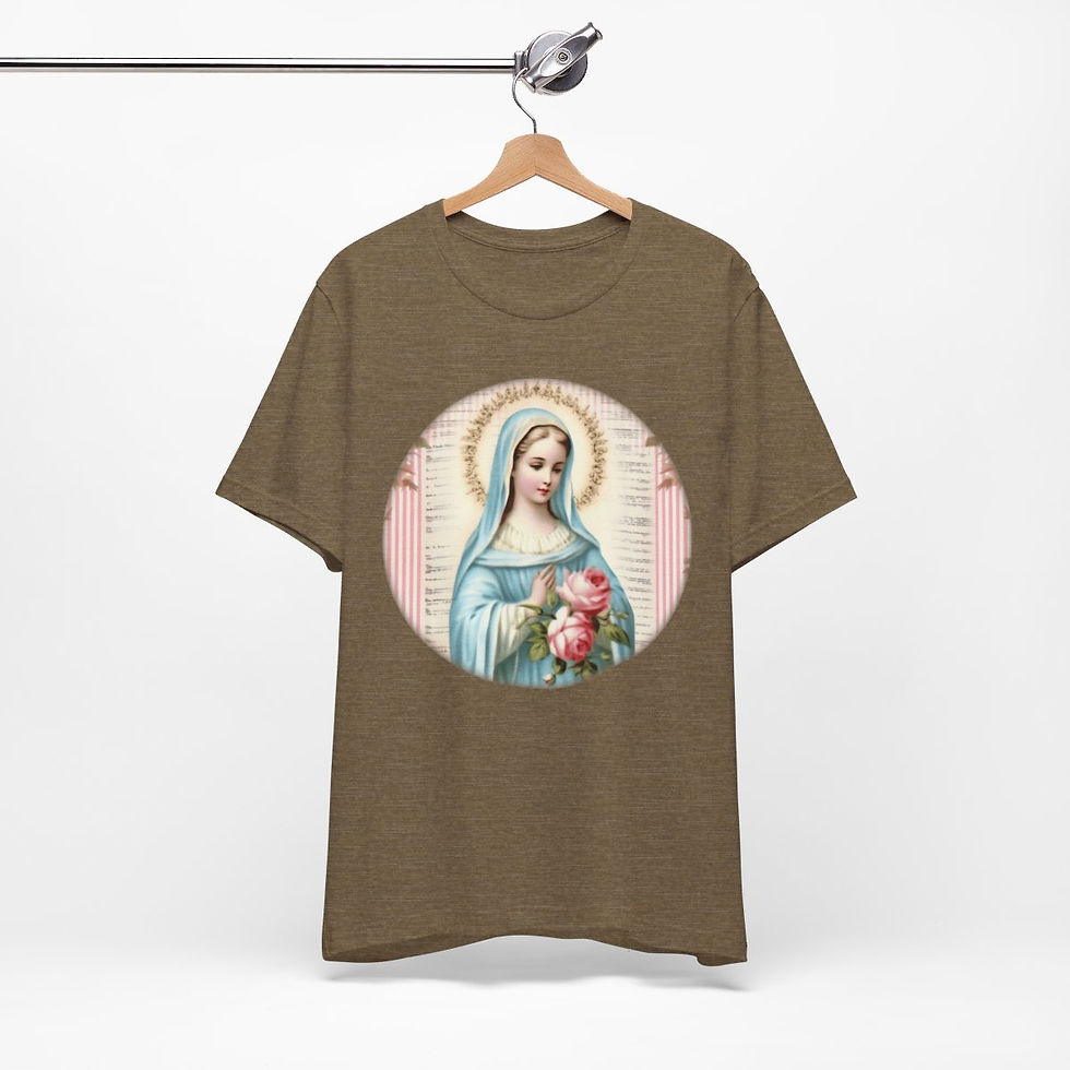 Thumbnail: Virgin Mary T-Shirt Shabby French Madonna Ave Maria Art Tee Catholic Faith Gifts