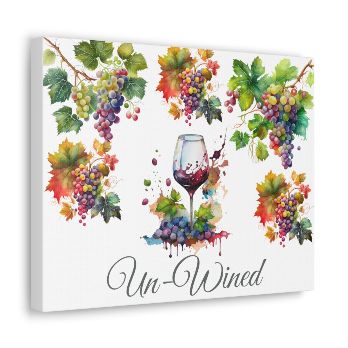 Wine Decor Canvas Art Print Un-Wined Wall Hanging French Country Artwork