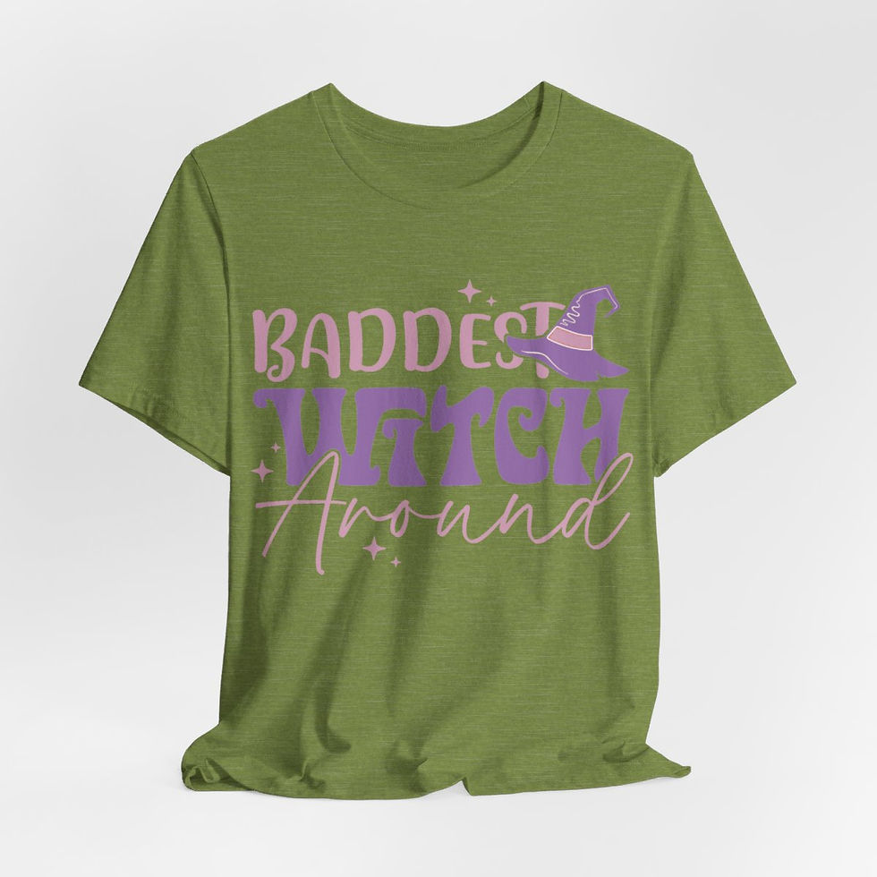 Thumbnail: Witchy T-Shirt Baddest Witch Around Funny gifts Expressive Apparel Halloween Tee