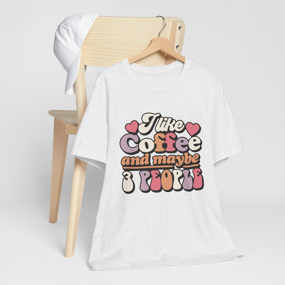 Thumbnail: Sarcastic T-Shirt I like Coffee & Maybe 3 People Retro Expressive Gift Apparel