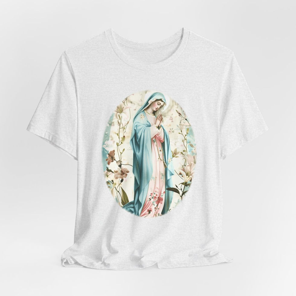 Thumbnail: Shabby Virgin Mary T-Shirt Religious Wearable Art Tee Artistic Catholic Gifts
