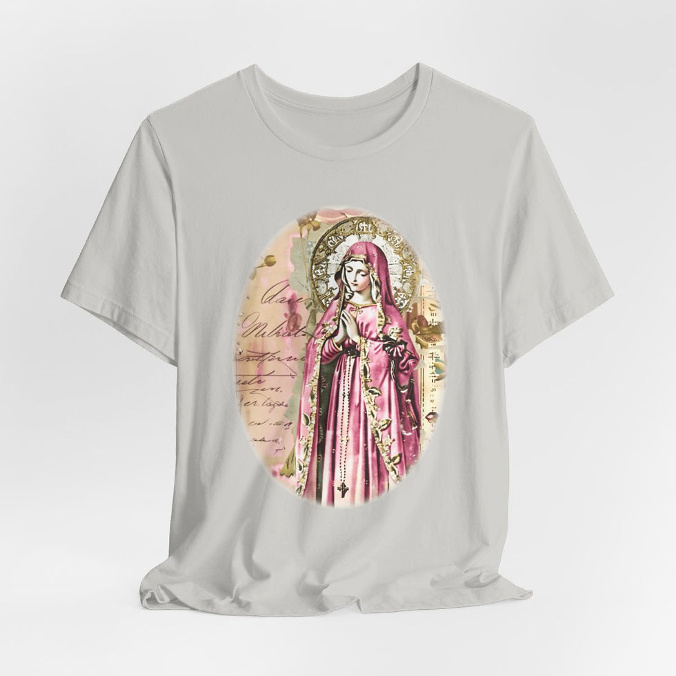 Thumbnail: Vintage Virgin Mary T-Shirt Shabby Apparel Religious Art Tee Catholic Gifts