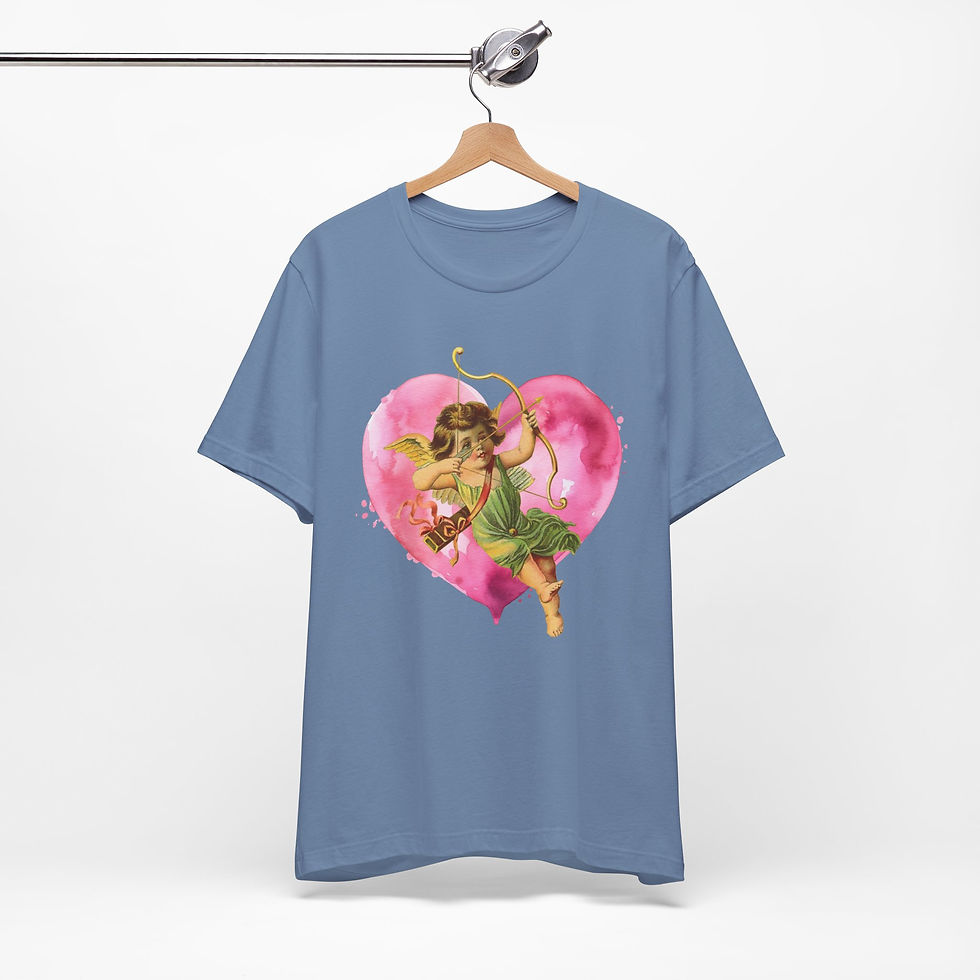 Thumbnail: Vintage Cupid Art T-Shirt Artistic Gift Shabby Cherub Love Valentine's Day Tee