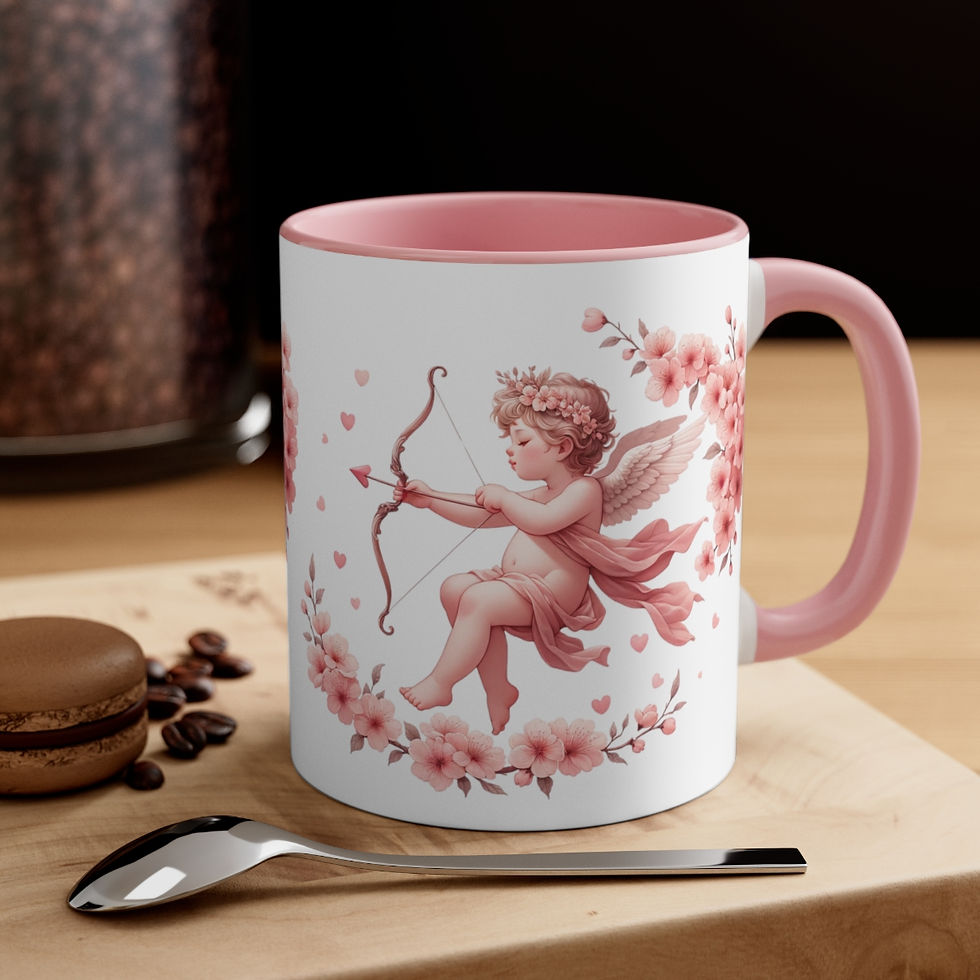 Thumbnail: Pink Cherub Cupid Coffee Mug Gifts of Love mug Thoughtful gifts Valentine's Day
