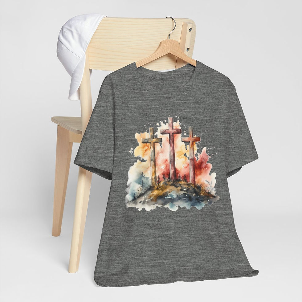 Thumbnail: Christian Faith T-Shirt 3 Crosses Art Tee Catholic Apparel Religious Gifts