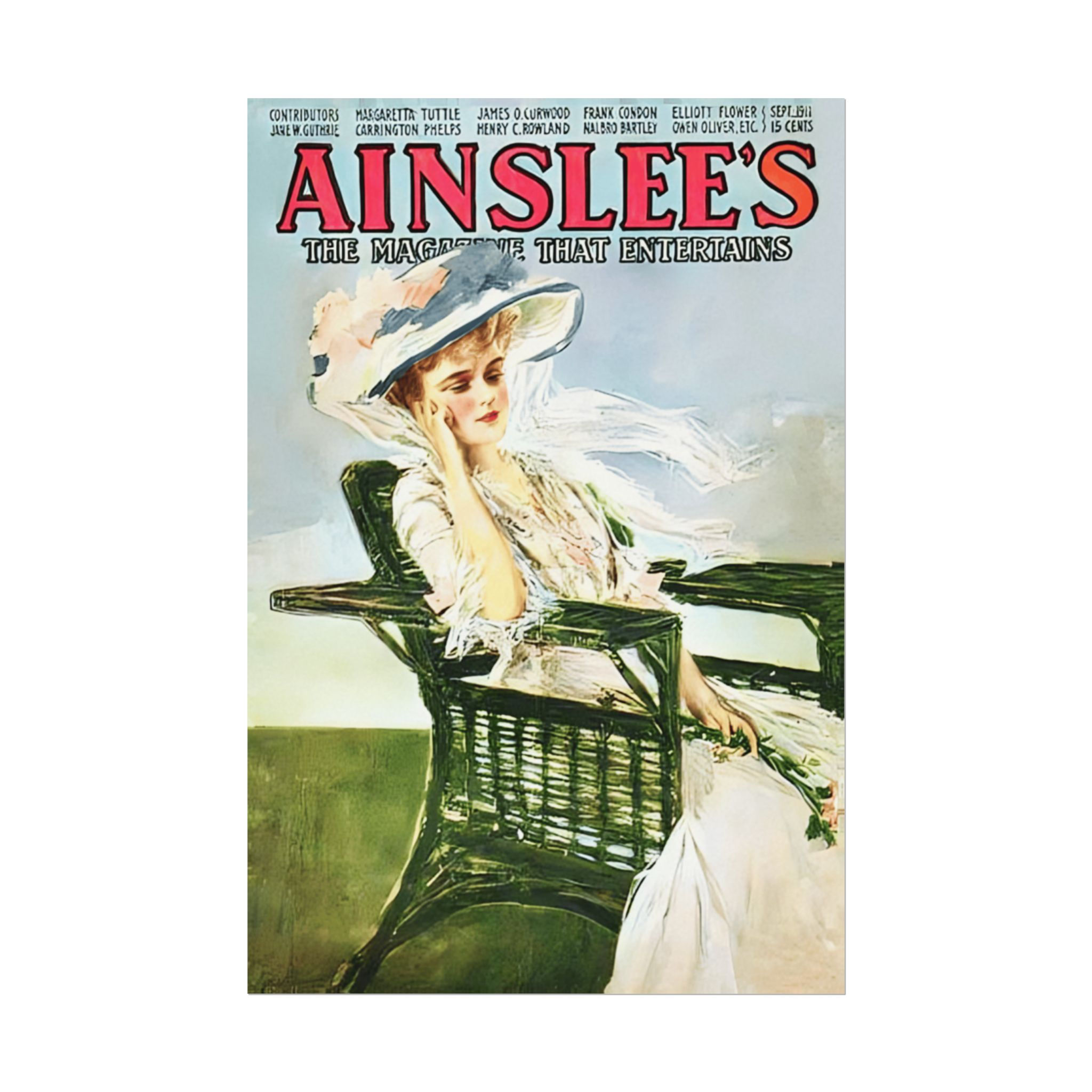 Ainslee's Magazine Cover Art Print Springtime Woman Chic Vintage Wall Decor