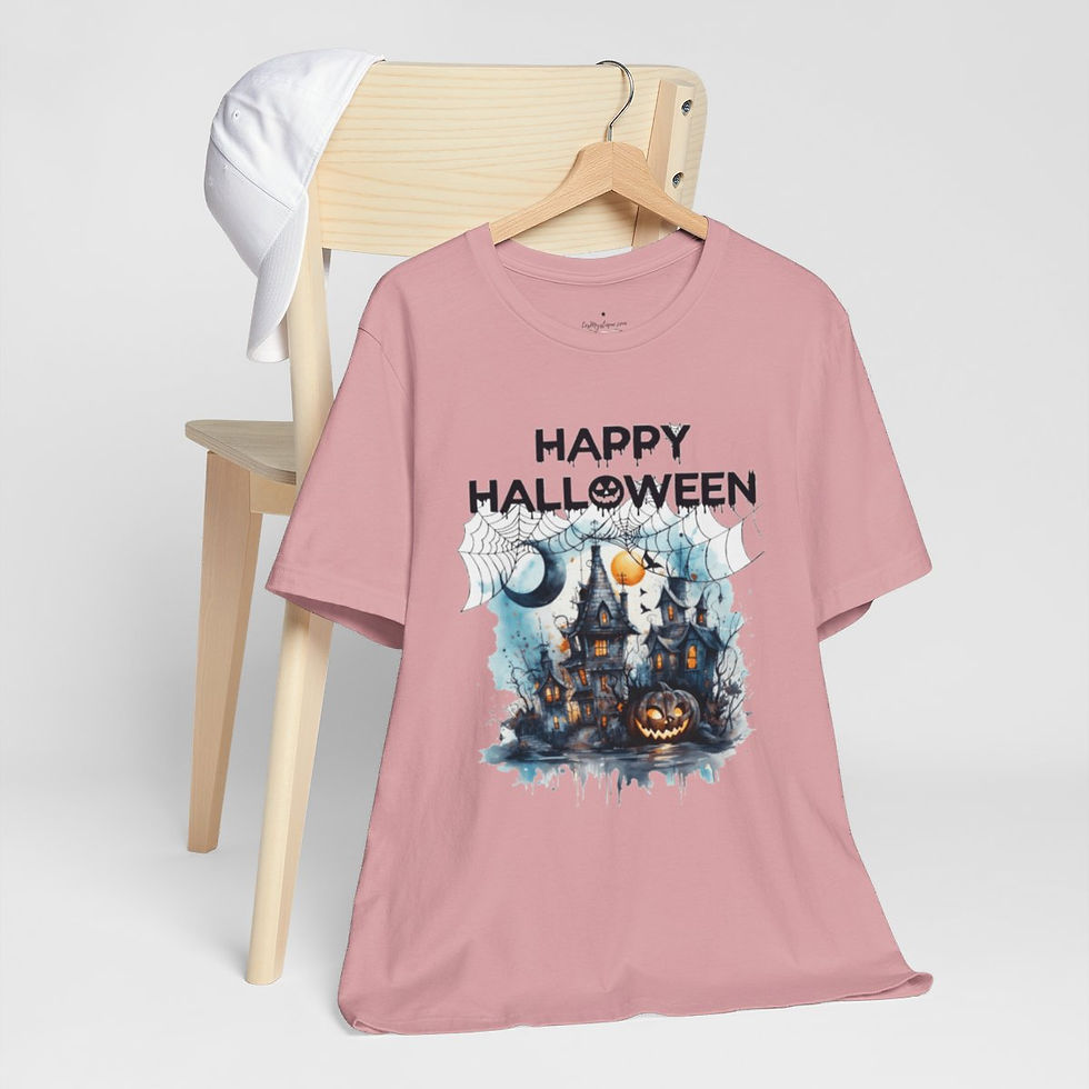 Thumbnail: Halloween T-Shirt Spooky Haunted House Art Fall Apparel Trendy Gift