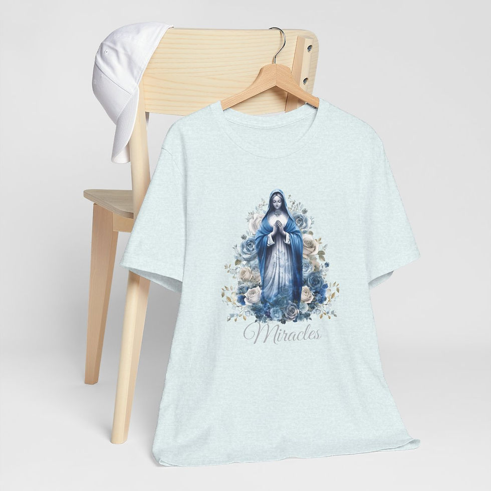 Thumbnail: Religious T-Shirt Virgin Mary Praying Miracles Unisex T-Shirts Catholic Gifts