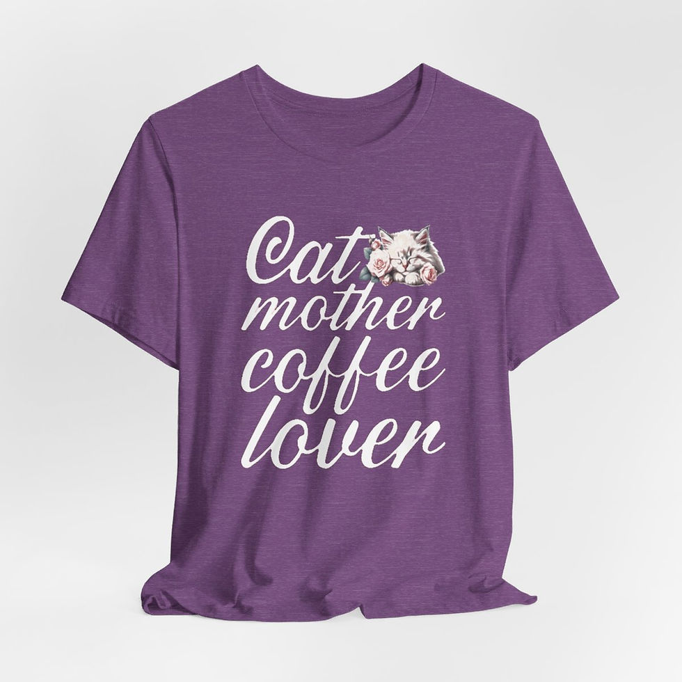 Thumbnail: Shabby Kitty T-Shirt Cat Mother Coffee Lover Art Tee Expressive Funny Cat Gifts