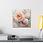 Thumbnail: Shabby Canvas Art Pastel Roses Victorian Decor Pink & Cream Wall Hanging