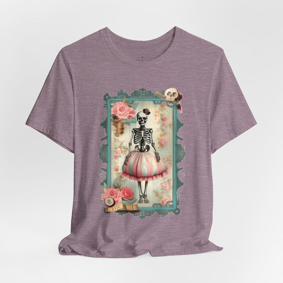 Thumbnail: Halloween T-Shirt Creepy Skeleton Art Shabby zombie Fall Art Apparel Trendy Gift