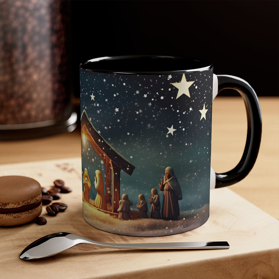 Thumbnail: The Nativity Coffee Mug Virgin Mary Baby Jesus Catholic Art Mug Religious Gifts