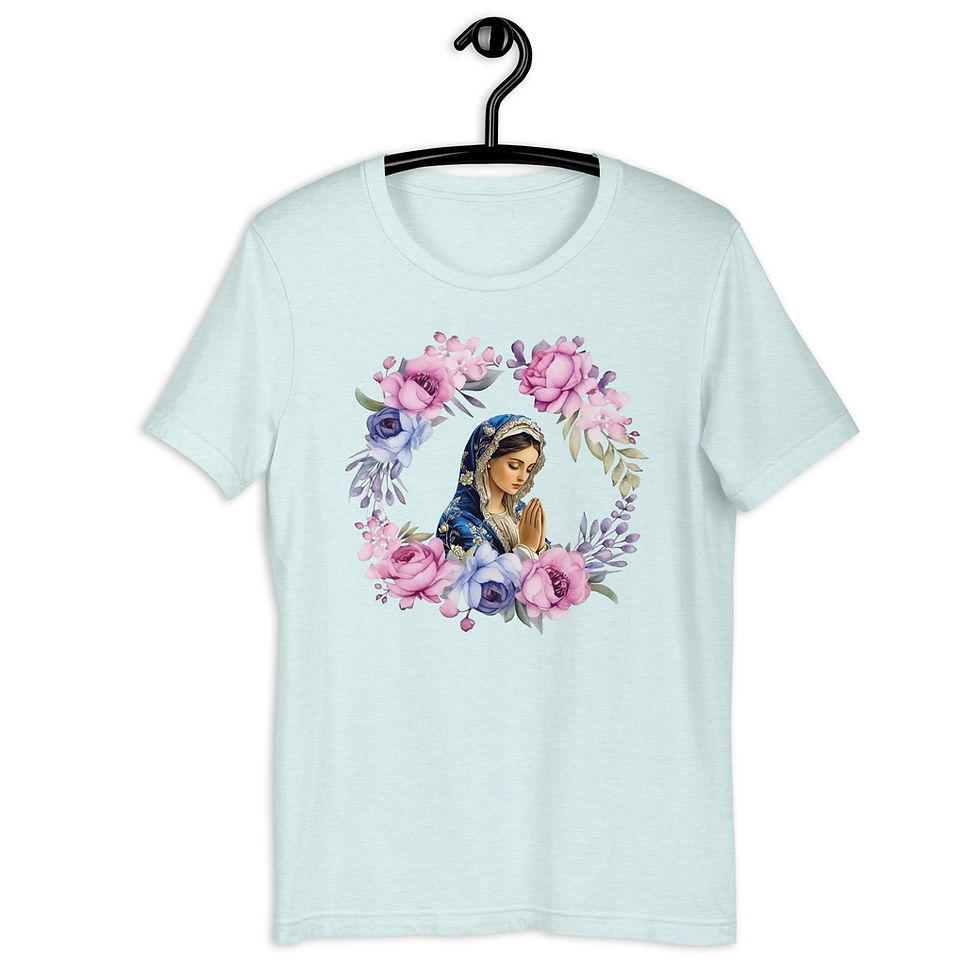 Thumbnail: Artistic Virgin Mary T-Shirt Catholic Faith Wearable Art Shabby Mother Mary