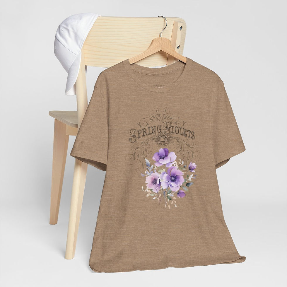 Thumbnail: Summer T-Shirt Spring Violets Art Tee Trendy Apparel Artistic Gifts
