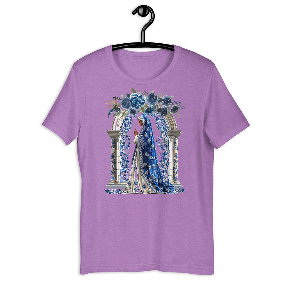 Thumbnail: Artistic Virgin Mary T-Shirt Catholic Faith Wearable Art French Mother Mary Tee 