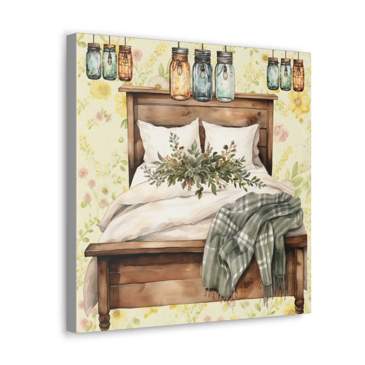 Vintage Bedroom Canvas Art French Farmhouse Bedroom Artwork Cottage Wall decor