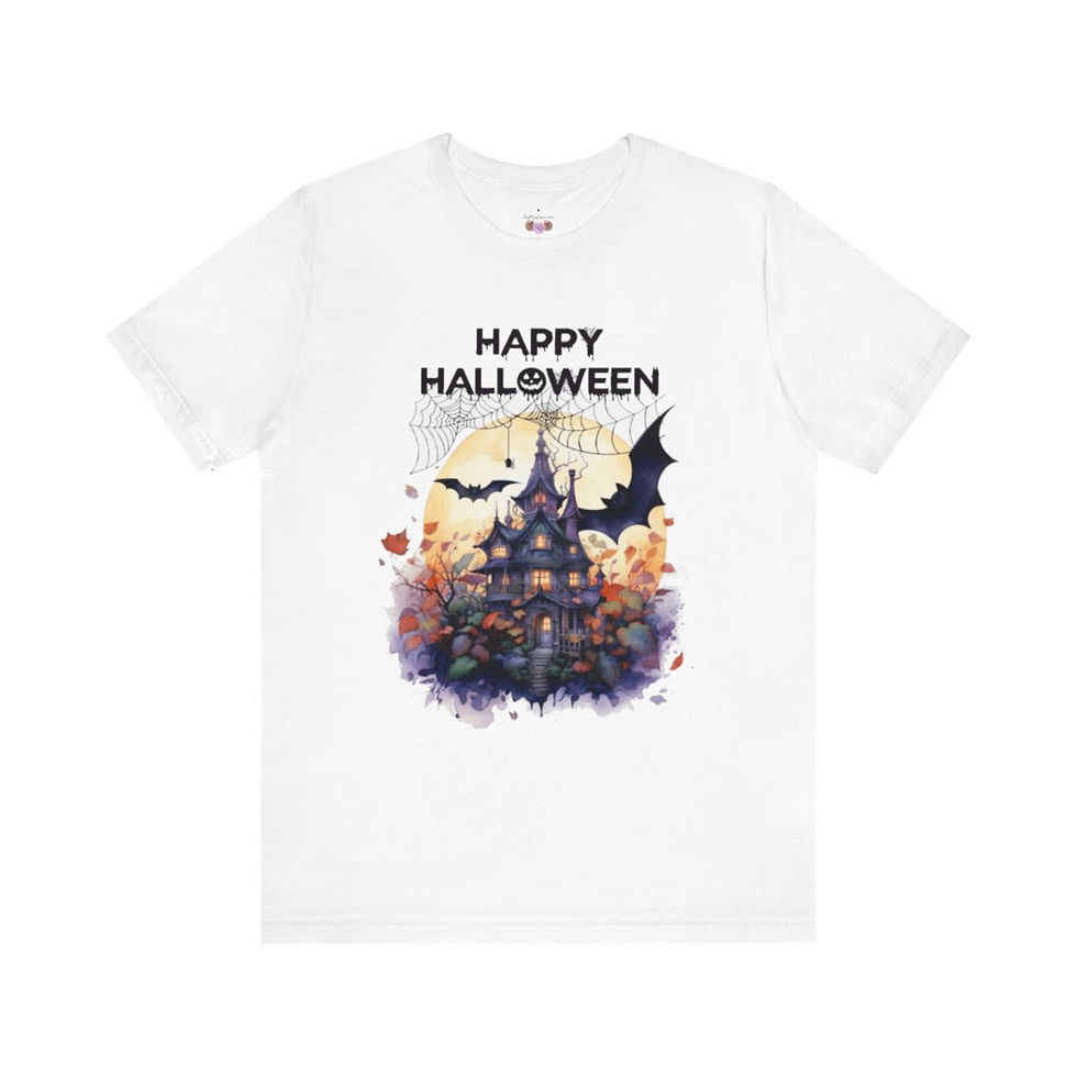 Thumbnail: Halloween T-Shirt Spooky Haunted House Art Fall Apparel Trendy Gift