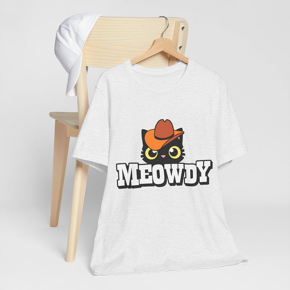 Thumbnail: Sarcastic T-Shirt Meowdy Cowboy Cat Art Tee Expressive Fun Unique Gifts