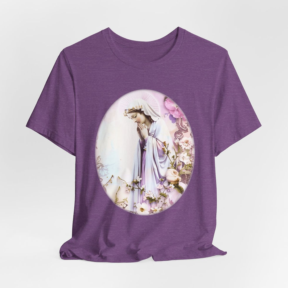 Thumbnail: Shabby Virgin Mary T-Shirt Religious Wearable Art Tee Artistic Catholic Gifts