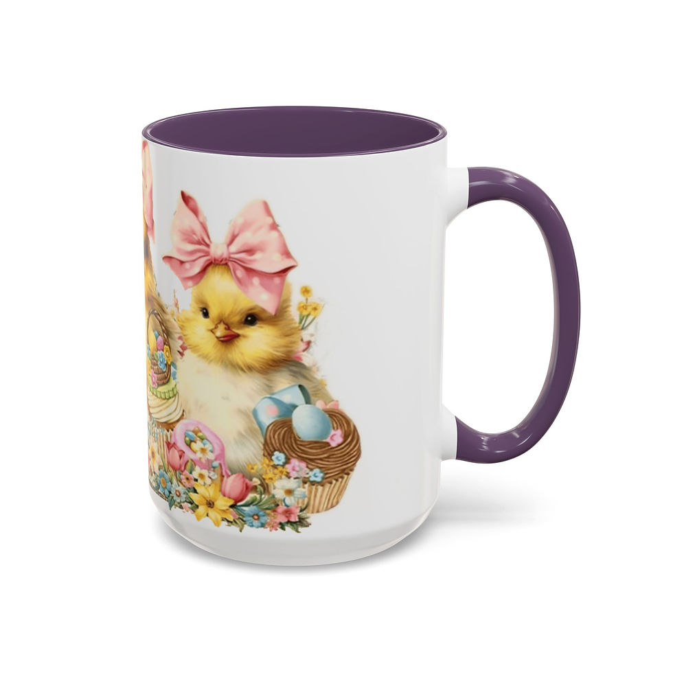 Thumbnail: Artistic Spring Coffee Mug Baby Chicks Shabby Country Farmhouse Gift 
