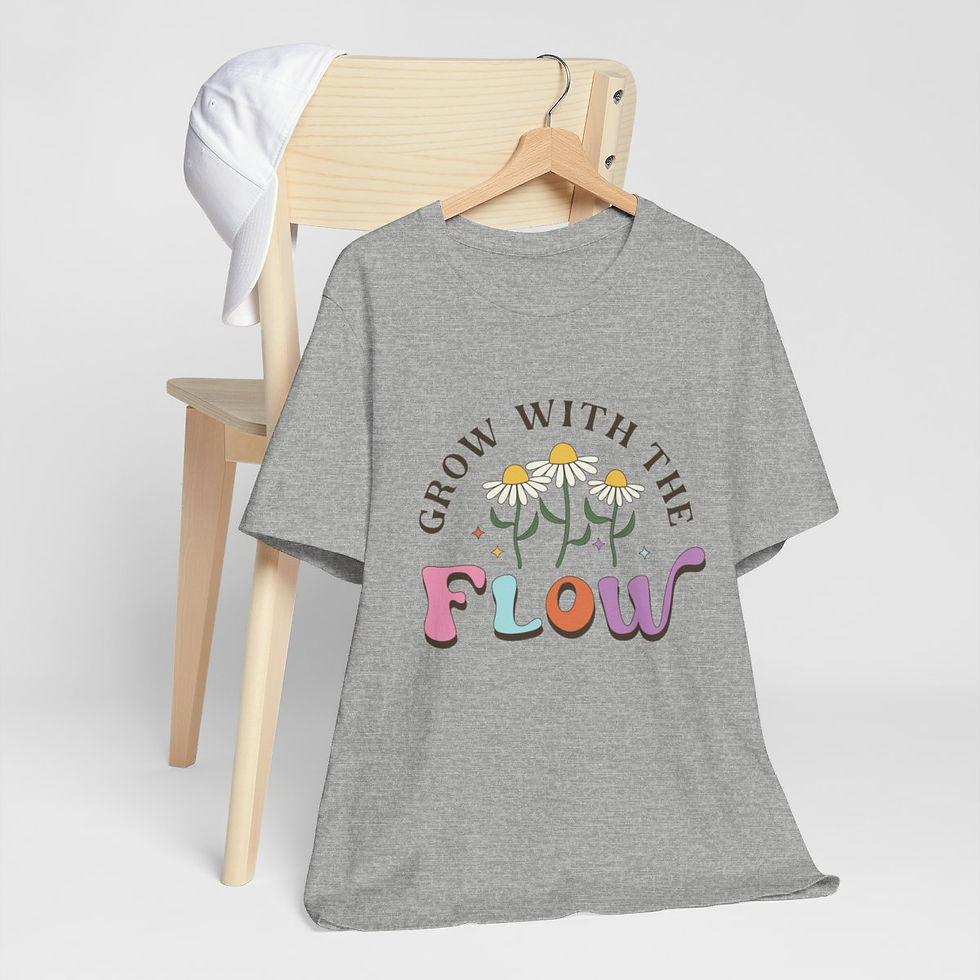 Thumbnail: Spiritual T-Shirt Motivational Gifts Grow w/the Flow Retro Wearable Art Apparel 