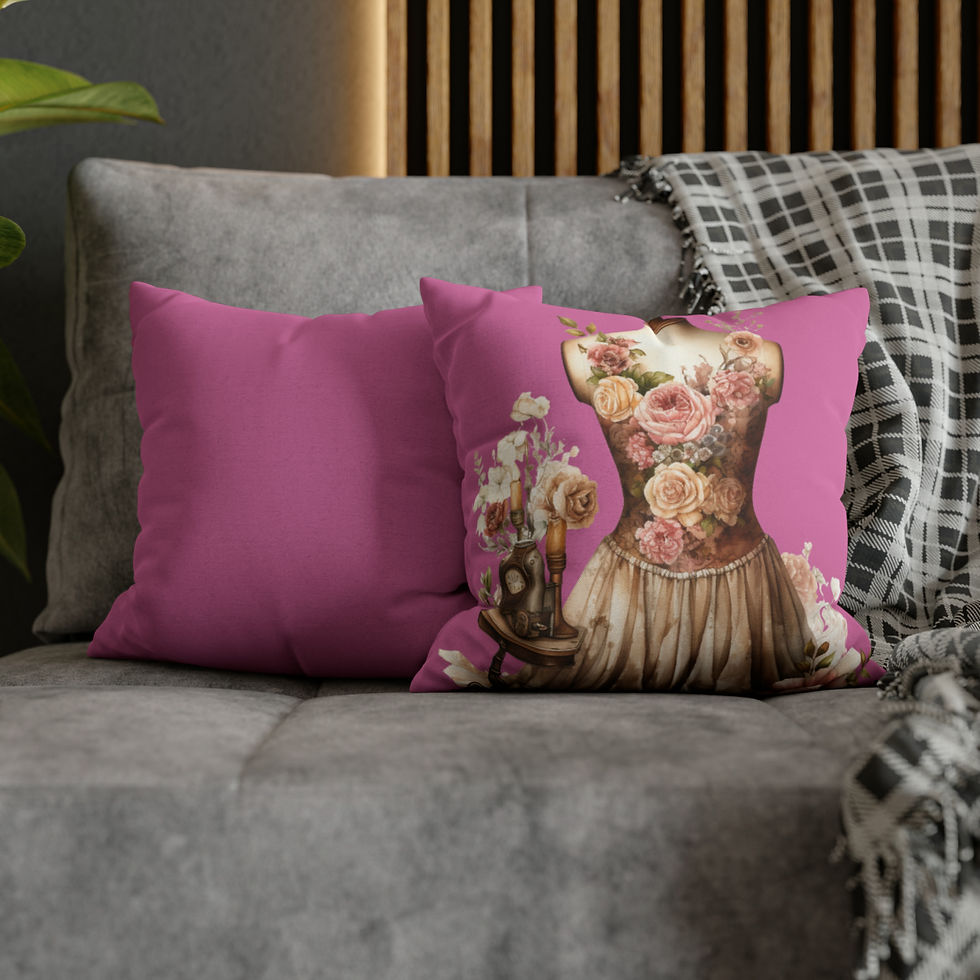 Thumbnail: Pink Artistic Throw Pillow cover Shabby French Victorian Roses Nostalgic decor