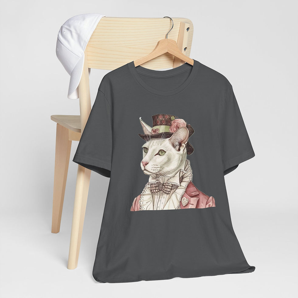 Thumbnail: Victorian Cat Art T-Shirt Shabby Male Kitty Expressive Artistic Cat Lover Gift