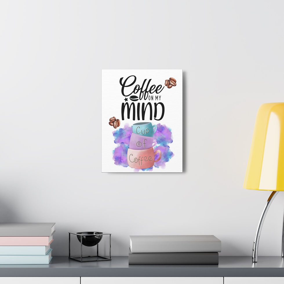 Thumbnail: Colorful Kitchen Decor Coffee on My Mind Art Canvas Wall Hanging Kitchen Artwork