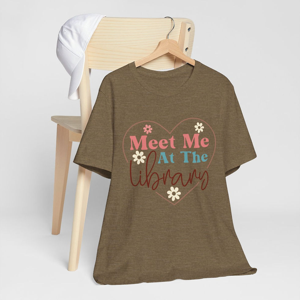 Thumbnail: Reading Lover T-Shirt Meet Me At the Library Fun Book Apparel Thoughtful Gifts