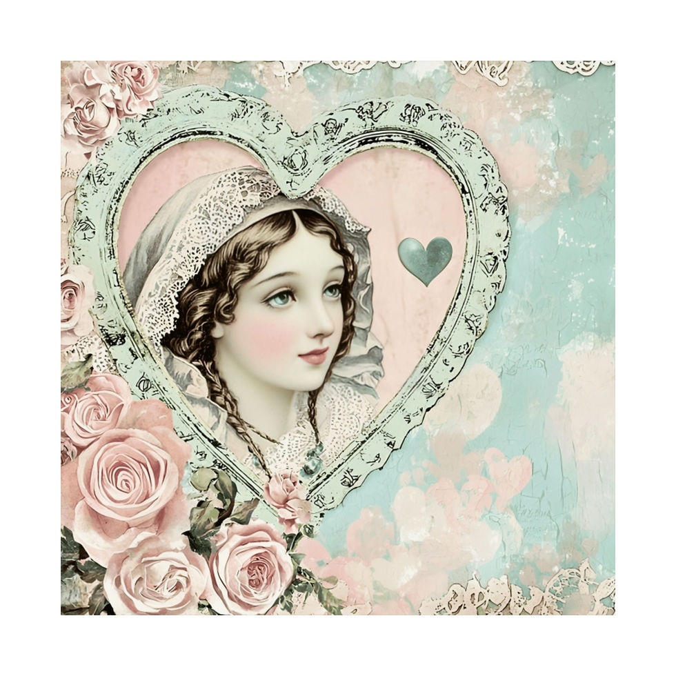 Thumbnail: Virgin Mary Art Print Shabby Pastel Religious Decor Catholic Faith Wall Hanging