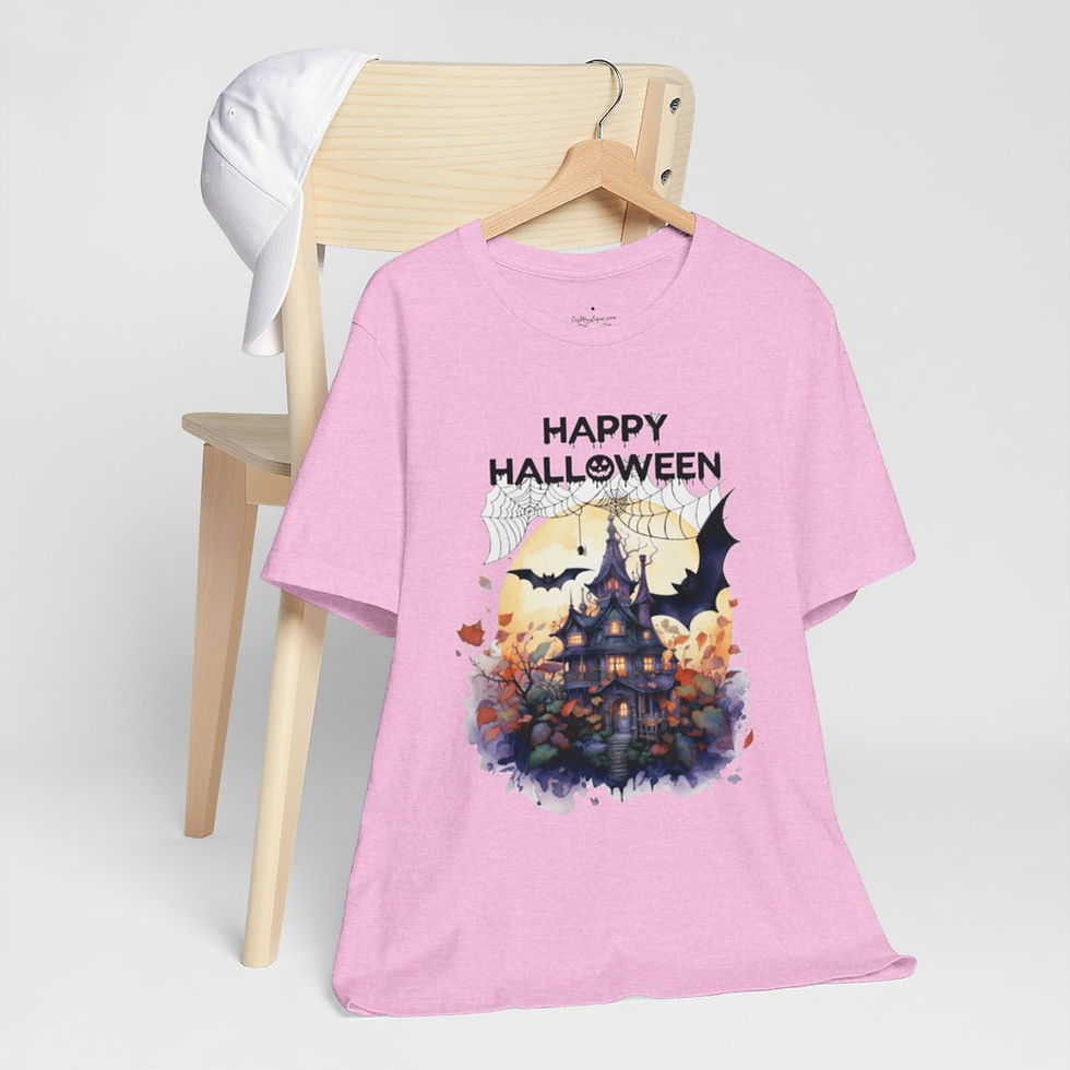 Thumbnail: Halloween T-Shirt Spooky Haunted House Art Fall Apparel Trendy Gift