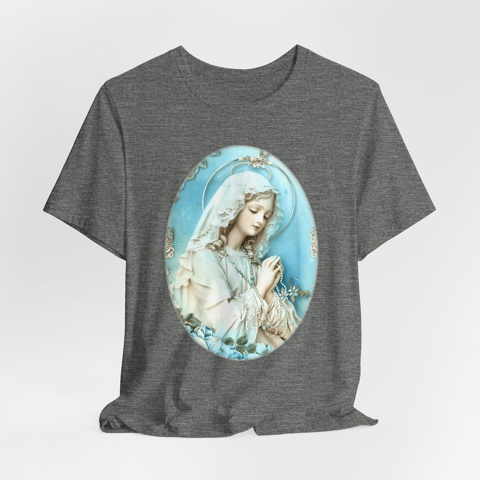 Thumbnail: Shabby Virgin Mary T-Shirt Religious Wearable Art Tee Artistic Catholic Gifts