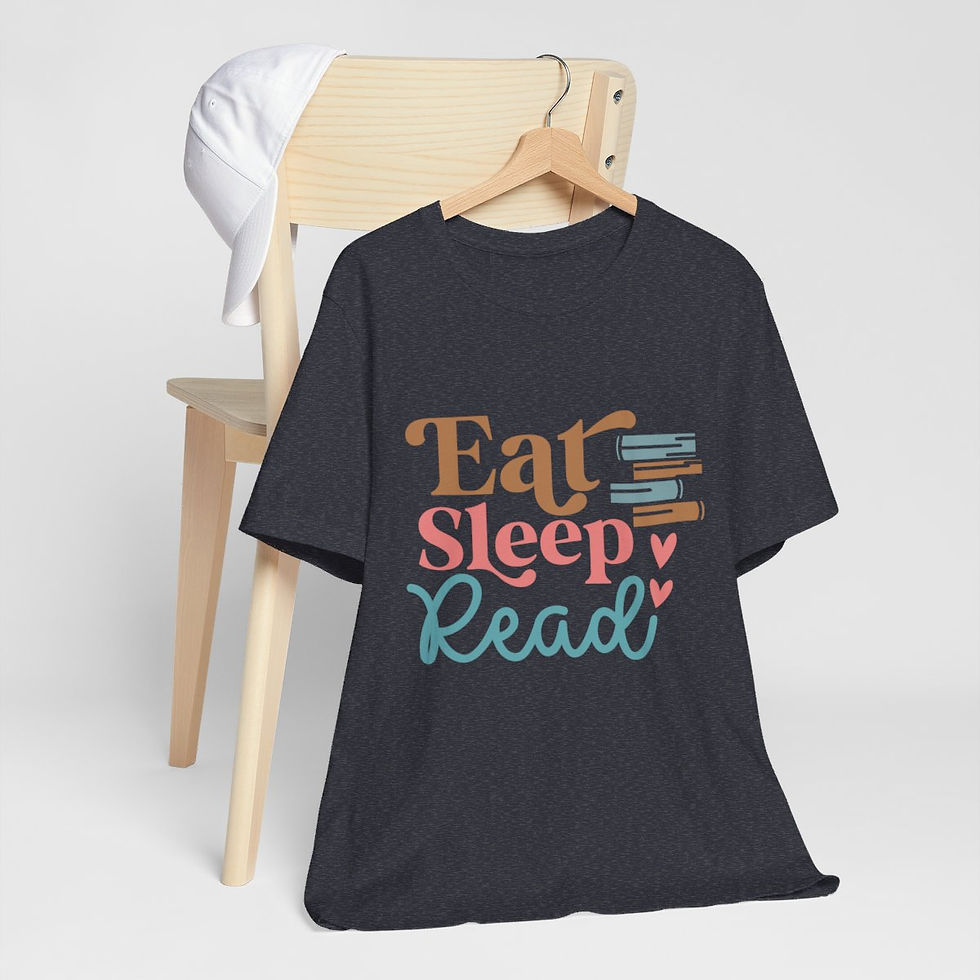 Thumbnail: Reading Lover T-Shirt Eat Sleep Read Art Tee Book theme Apparel Expressive Gifts