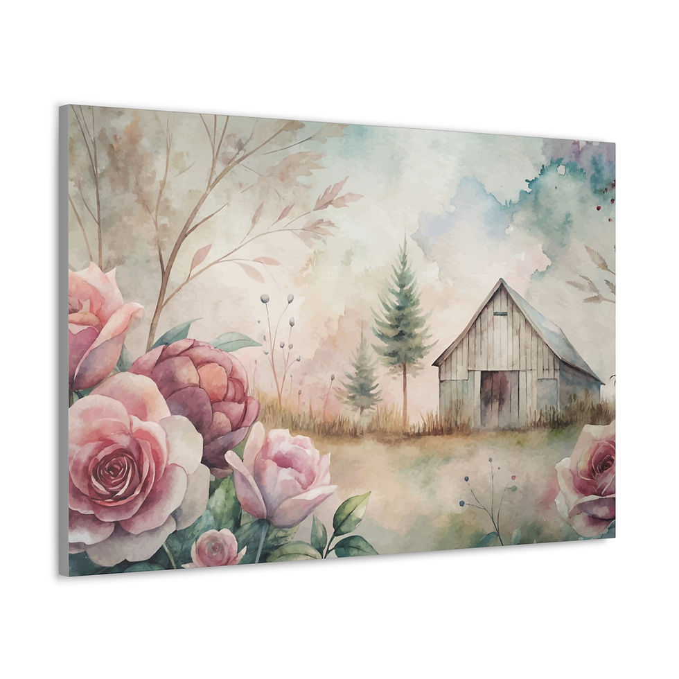 Thumbnail: Shabby Canvas Art Cozy Rustic French Country Cottage Wall Decor 