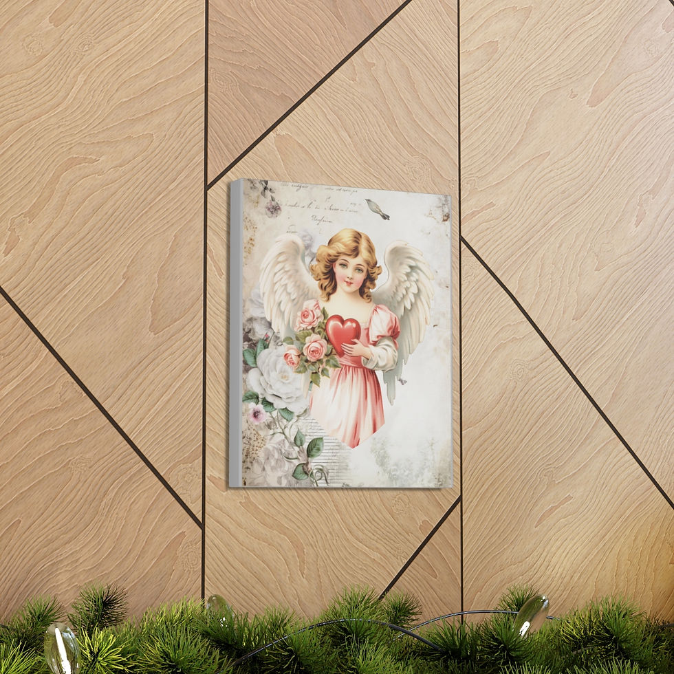 Thumbnail: Shabby Chic Angel Canvas Art Vintage Victorian Angelic Pastel French Print