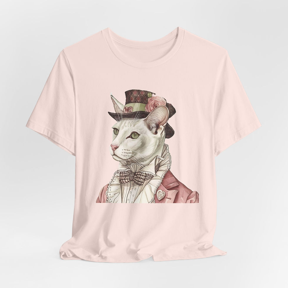Thumbnail: Victorian Cat Art T-Shirt Shabby Male Kitty Expressive Artistic Cat Lover Gift