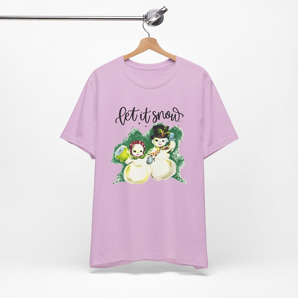 Thumbnail: Retro Snowman T-Shirt Let it Snow Vintage Art Tee Snow woman Fun Holiday Apparel