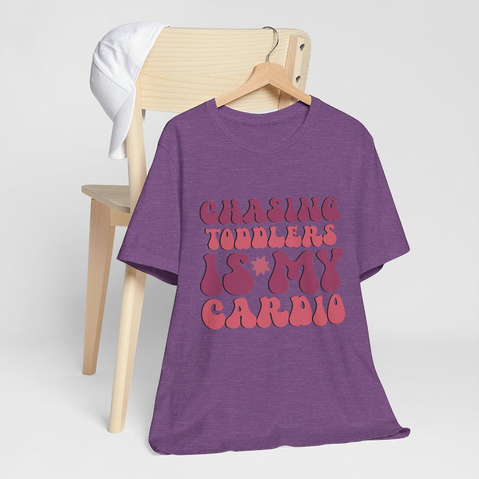 Thumbnail: Sarcastic Retro Mom T-Shirt Chasing Toddlers is my Cardio Expressive Fun Gifts