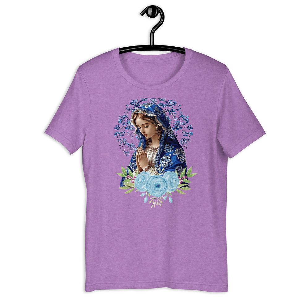 Thumbnail: Artistic Virgin Mary T-Shirt Catholic Faith Wearable Art French Mother Mary Tee