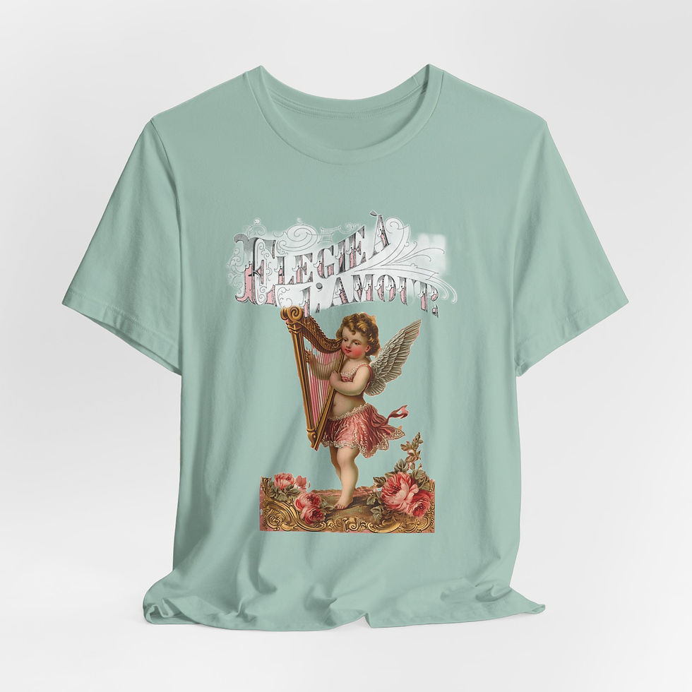 Thumbnail: Shabby French Cherub T-Shirt Cupid Elegy of Love Artistic Gift Valentine's Day