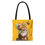 Miniatura: Boho Cat Tote Bag Shabby Kitten with Feathers Flowers Cat Lover Expressive Gift
