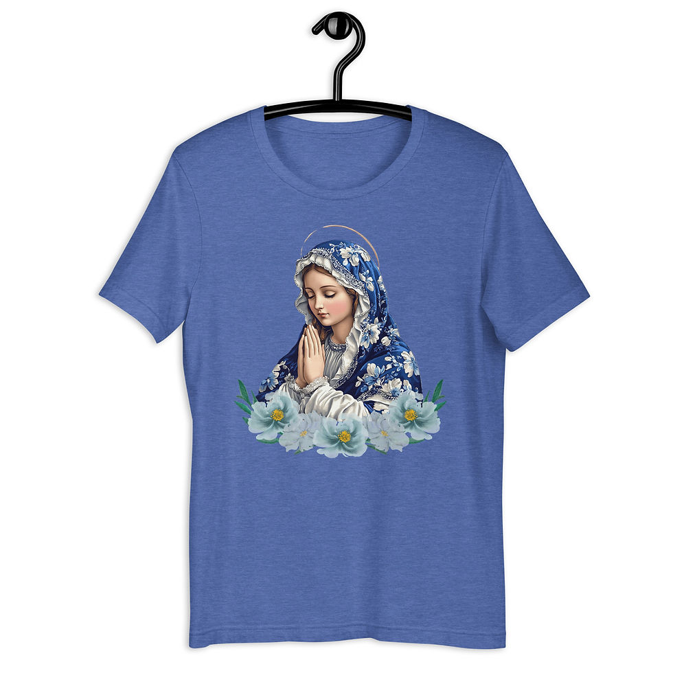 Thumbnail: Artistic Virgin Mary T-Shirt Catholic Faith Wearable Art French Mother Mary Tee