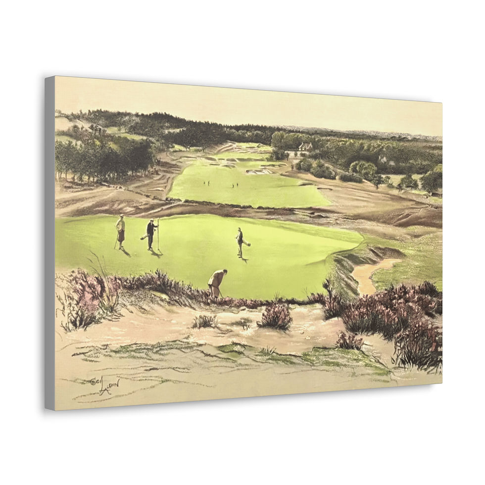 Thumbnail: Vintage Golf Art Canvas Antique Golfers Men Golfing Wall Decor Golf Lover Print