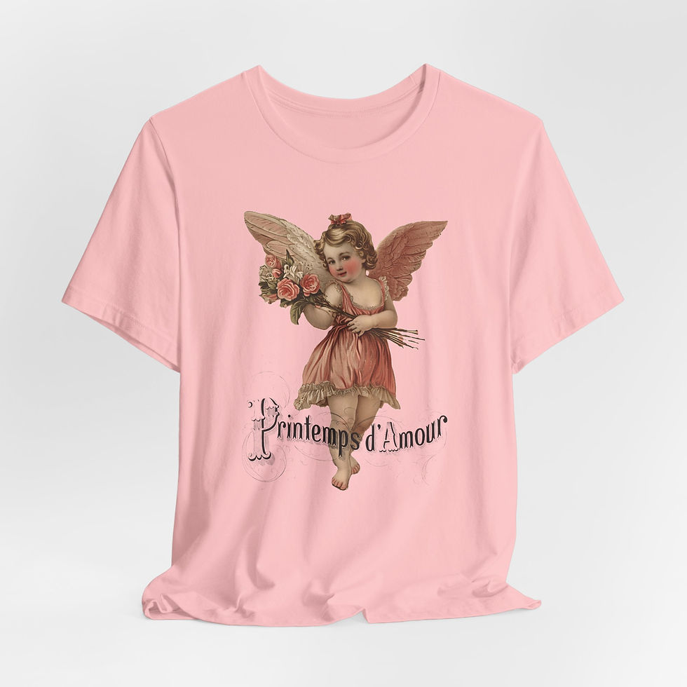 Thumbnail: Shabby French Cherub T-Shirt Cupid Pledge of Love Artistic Romantic Gift