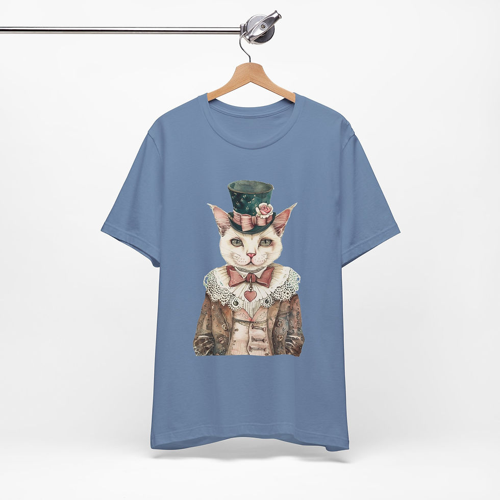 Thumbnail: Victorian Cat Art T-Shirt Shabby Male Kitty Expressive Artistic Cat Lover Gift